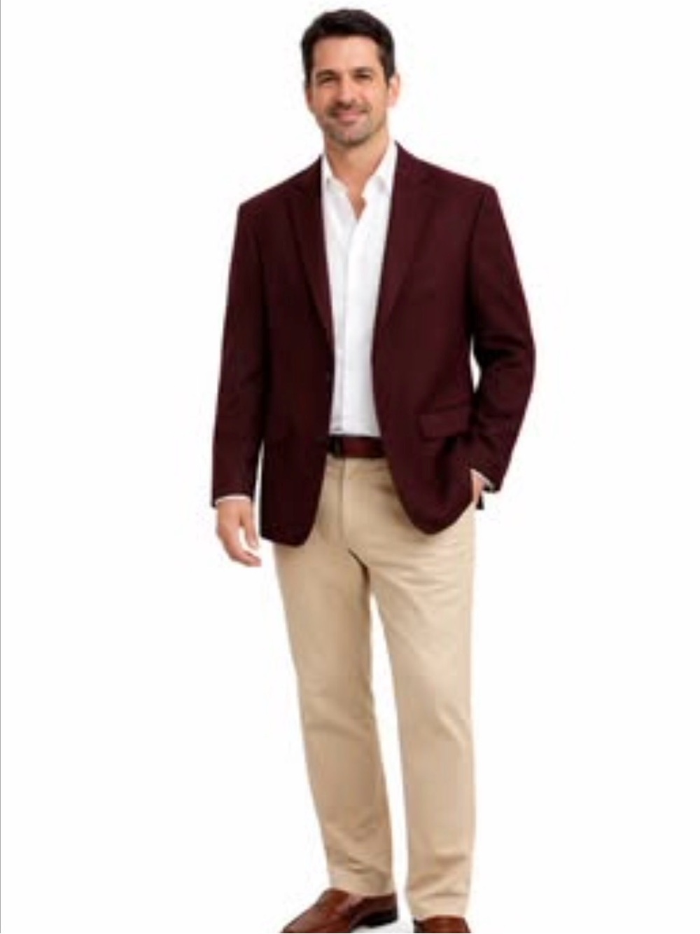 Tommy Hilfiger Men's Burgundy Blazer - Classic Tailored Sport Coat